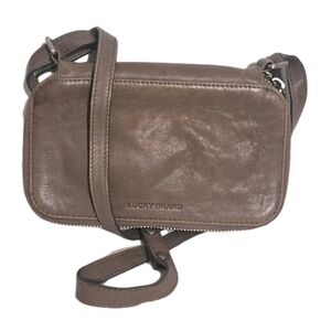 Lucky Brand Taupe Genuine Leather Crossbody Bag Soft Leather Multiple Slots